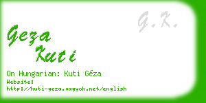 geza kuti business card