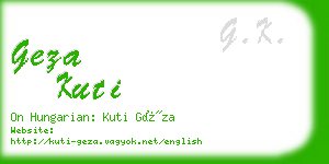 geza kuti business card